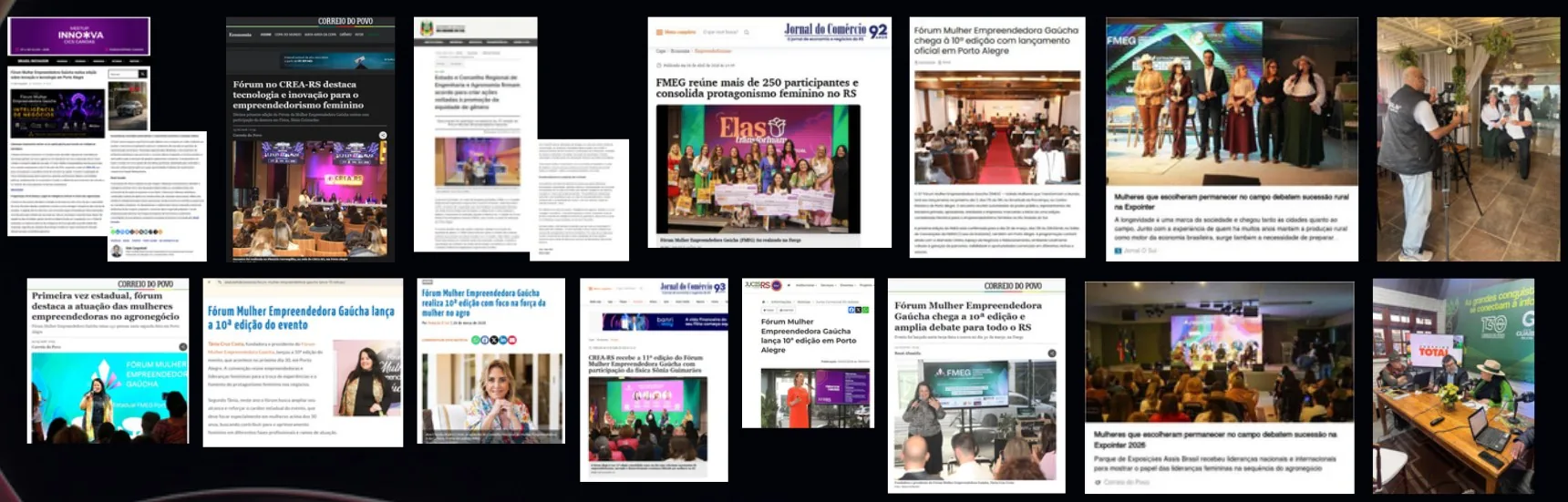 Reportagens publicadas sobre o FMEG em veículos de comunicação